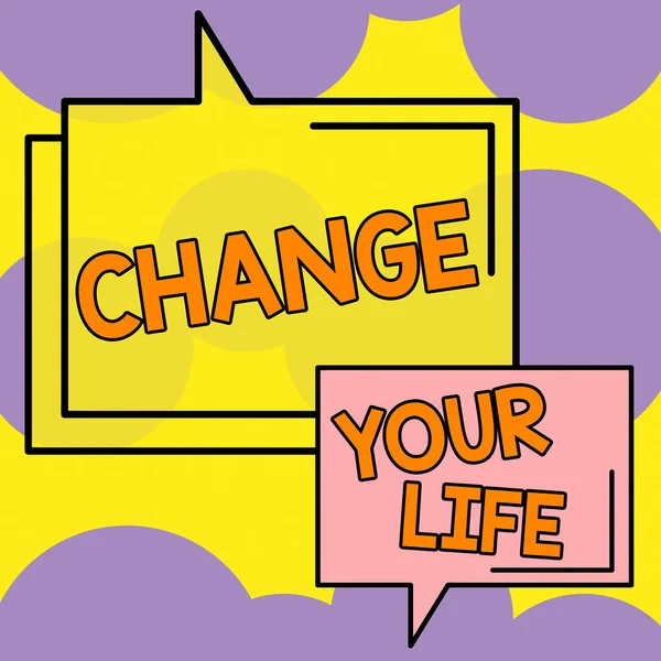 Hayatınızı Değiştirin Hayatınızı Değiştirin Yazısını Gösteren Ilham Verici Bir Öneri — Stok fotoğraf