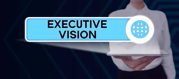 Sign Displaying Executive Vision Business Approach Communicate Reveal One Thoughts — Stock Photo, Image