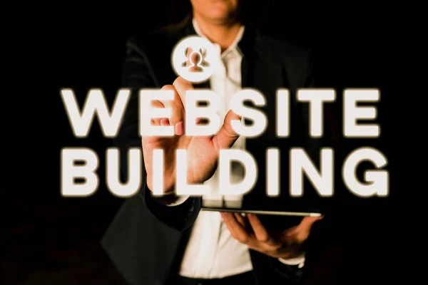 Texto Escritura Mano Construcción Sitios Web Sitio Ideas Negocios Construye — Foto de Stock