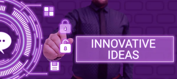 Koncepcyjny Wyświetlacz Innowacyjne Pomysły Przegląd Biznesowy Koncepcje Które Lepszym Rozwiązaniem — Zdjęcie stockowe