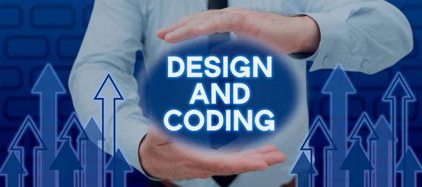 Inspiration Showing Sign Design Coding Concept Meaning Html Programming Cross — Stock Photo, Image