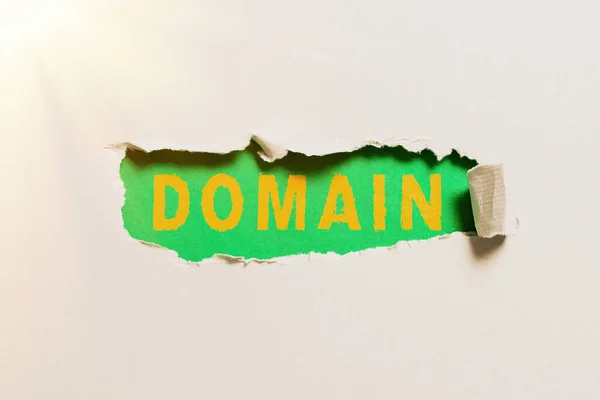 Text Sign Showing Domain Business Approach Identification String Defines Realm — Stock Photo, Image