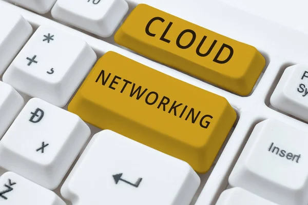 Текст Показывающий Вдохновение Cloud Networking Word Application Engineering Development Software — стоковое фото