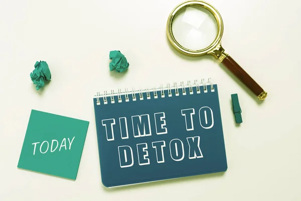 Segno Testo Che Mostra Time Detox Concetto Significa Business Review — Foto Stock