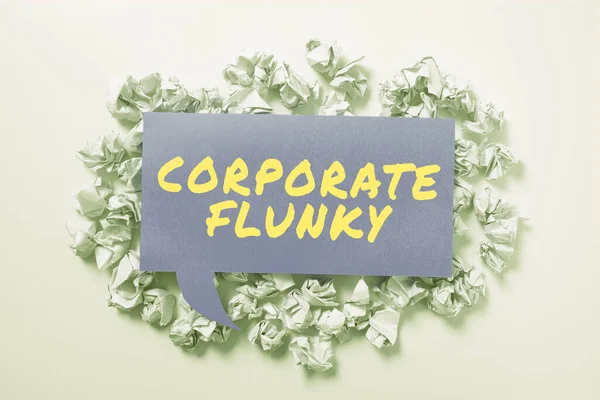 Teken Het Weergeven Van Corporate Flunky Business Showcase Onderzoeken Concurrenten — Stockfoto