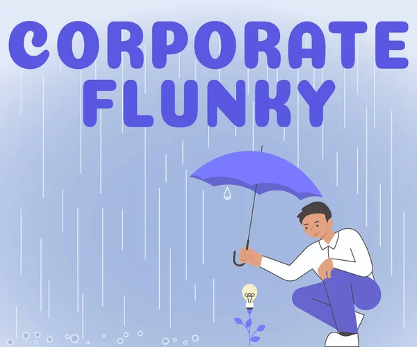 Conceptuele Weergave Corporate Flunky Word Geschreven Het Onderzoeken Van Concurrenten — Stockfoto