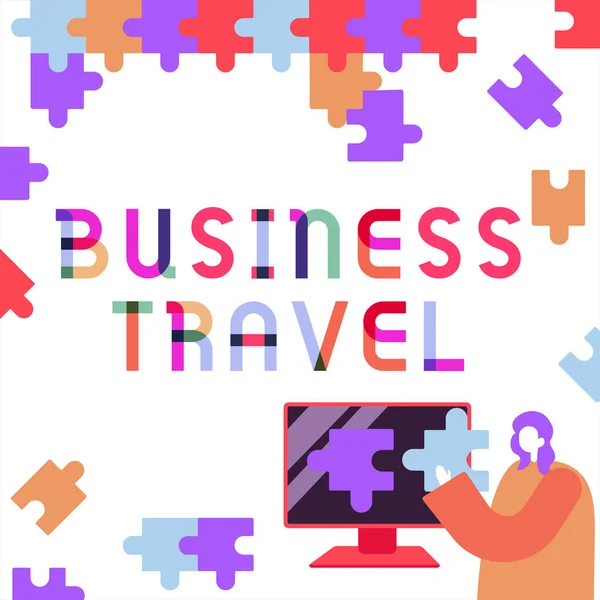 Sign Weergeven Van Business Travel Business Showcase Handeling Van Het — Stockfoto