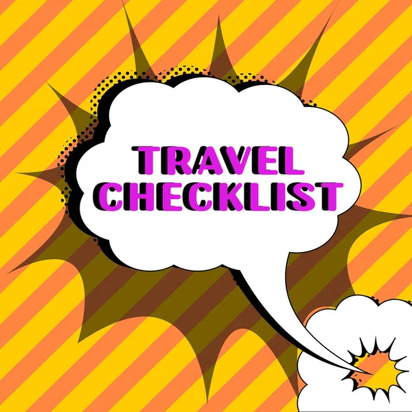 Legenda Conceitual Travel Checklist Internet Concept Ato Ensinar Instruir Outro — Fotografia de Stock