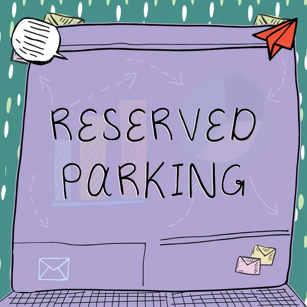 Text sign showing Reserved Parking, Business idea develop machines that can substitute for humans task