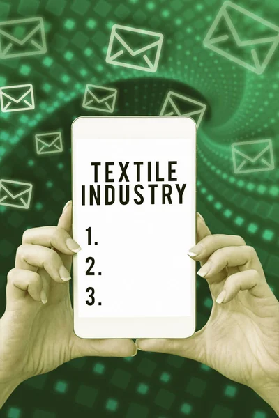 Texto Mostrando Inspiração Indústria Têxtil Visão Geral Negócios Mostrando Quem — Fotografia de Stock