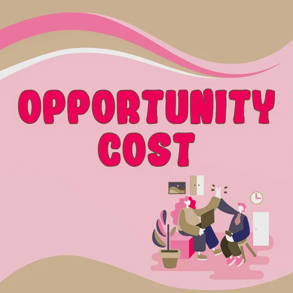 Testo Didascalia Che Presenta Opportunity Cost Business Vetrina Lavori Gestiti — Foto Stock