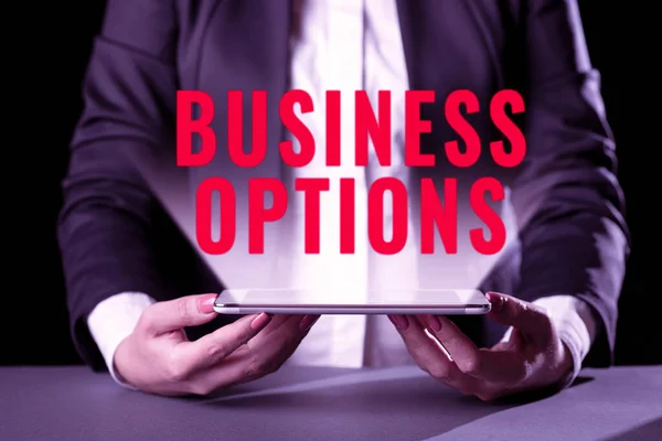 Conceptuele Bijschrift Business Options Business Concept Handel Van Waarde Van — Stockfoto
