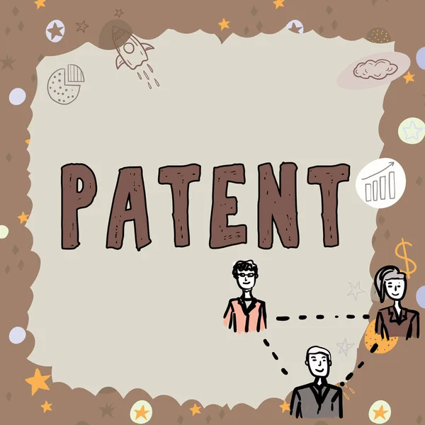 Señal Que Muestra Patente Palabra Escrito Propiedad Intelectual Que Derecho — Foto de Stock