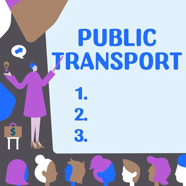 Escrevendo Exibindo Texto Transportes Públicos Palavra Escrita Sobre Garantir Qualidade — Fotografia de Stock