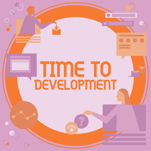 Tempo Legenda Conceitual Para Desenvolvimento Internet Concept Business Startup Planejamento — Fotografia de Stock