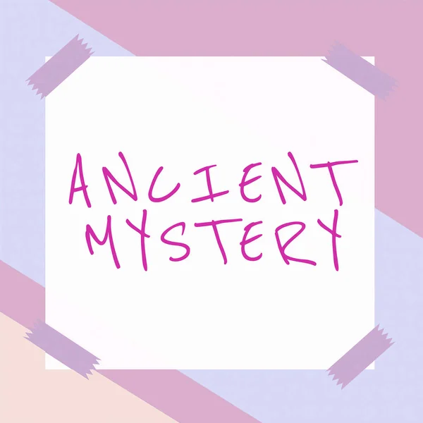 Konceptuální Titulek Ancient Mystery Word Pro Čin Nebo Proces Kterým — Stock fotografie