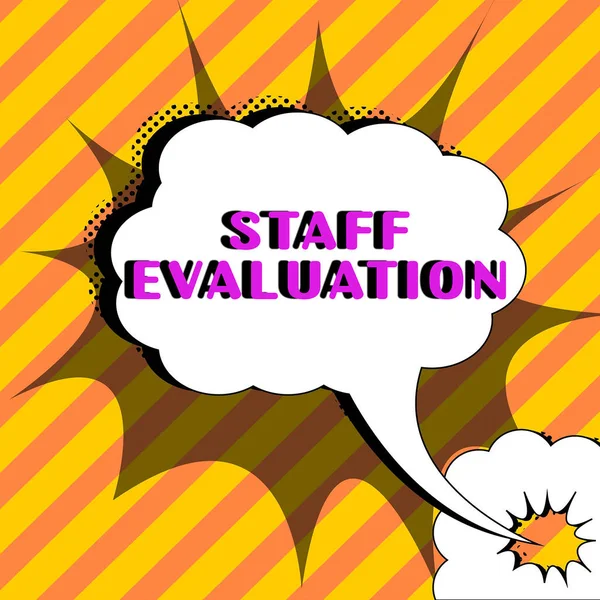 Sign Displaying Staff Evaluation Conceptual Photo Clarifies Direction Organisation Needs — Stock Photo, Image