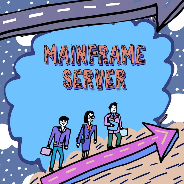 Znak Tekstowy Pokazujący Serwer Mainframe Biznes Pokazuje Niezdolność Spowodowania Ciąży — Zdjęcie stockowe