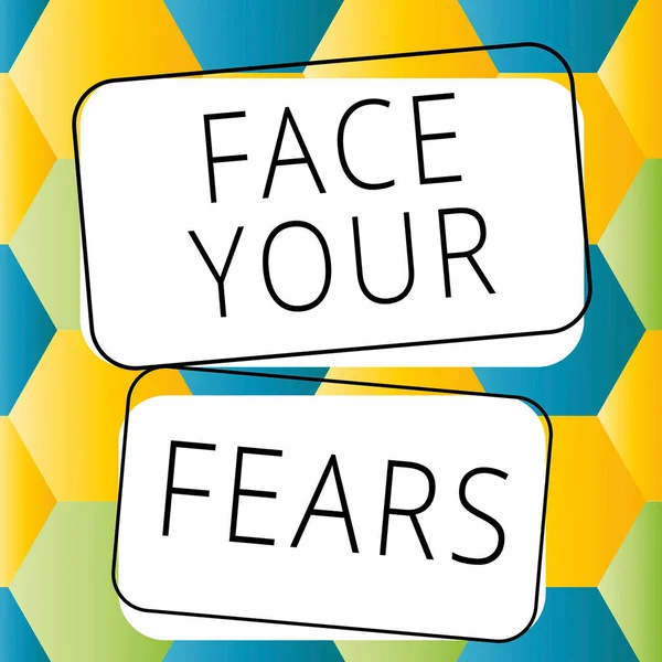 Text sign showing Face Your Fears, Business overview Strong and confident to look into the future to success Multiple Heads With Cogs Showing Technology Ideas.