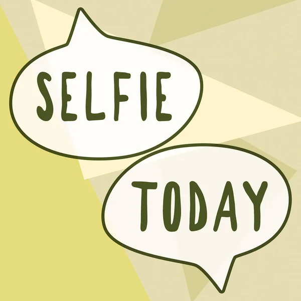 Selfie 비즈니스 케이스 Business Showcase 디지털 카메라를 사용하여 네트워크에 게시하는 — 스톡 사진