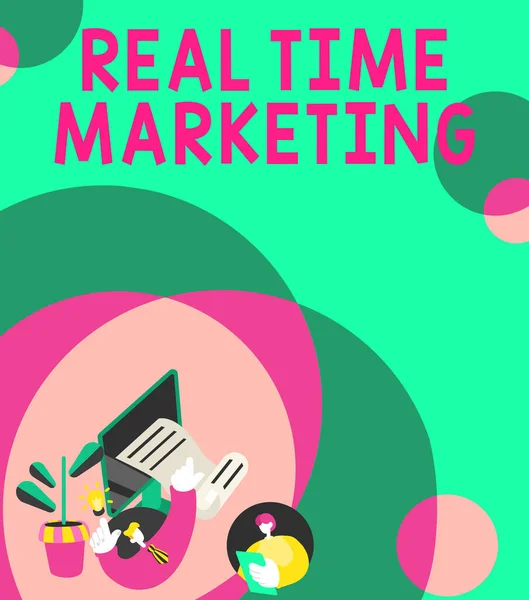 콘셉트 디스플레이 마케팅 Real Time Marketing 콘셉트 비즈니스 Concept Means — 스톡 사진