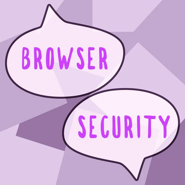 Υπογραφή Κειμένου Που Δείχνει Browser Security Επιχειρηματική Ιδέα Κάποιος Που — Φωτογραφία Αρχείου