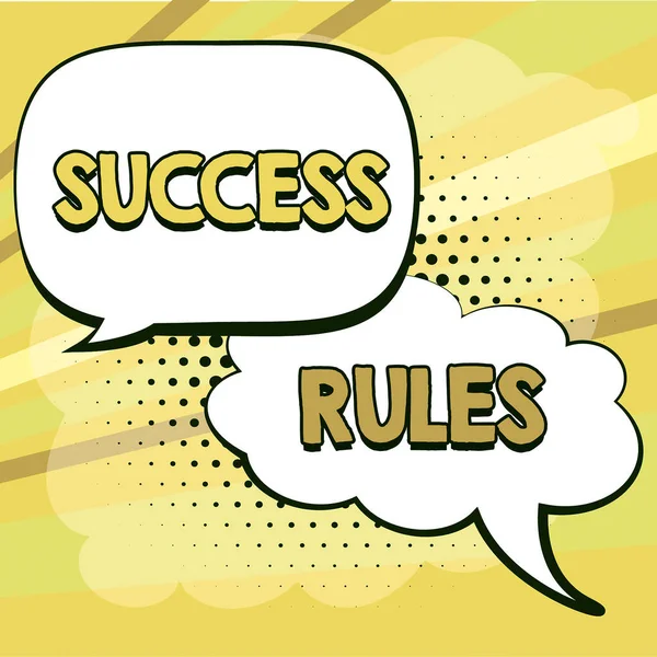 Handstilstext Success Rules Word Ger Vägledning Cheferna Behöver För Att — Stockfoto