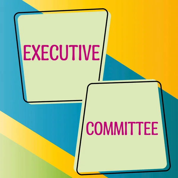Logga Visar Executive Committee Affärsidé Lägg Till Information Ett Tomt — Stockfoto