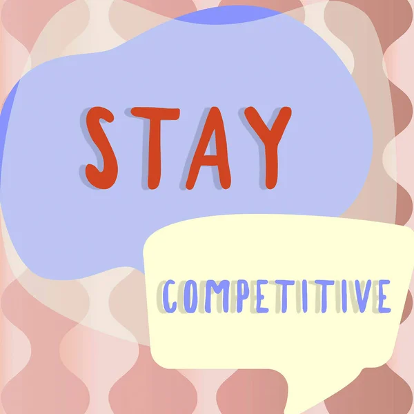 Text Rukopisu Stay Competitive Word Pro Přechod Jednoho Operačního Prostředí — Stock fotografie