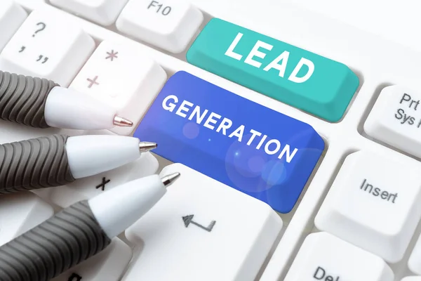 Sinal Escrita Manual Geração Lead Abordagem Negócios Cultivando Potencial Cliente — Fotografia de Stock