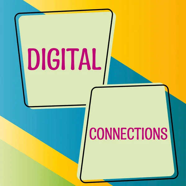 Podpis Tekstowy Prezentujący Digital Connections Business Idea Wirtualnej Sieci Łączącej — Zdjęcie stockowe