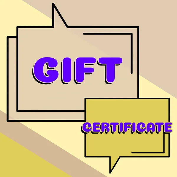 Text Sign Showing Gift Certificate Business Idea Company Global Market — 스톡 사진