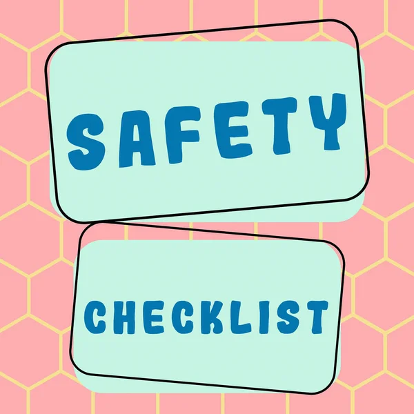 Text Showing Inspiration Safety Checklist Business Approach Investigate Particular Interactions — Stock Photo, Image
