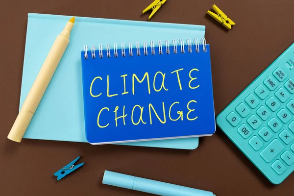 Writing Displaying Text Climate Change Business Idea Programs Used Storing — Stock Photo, Image
