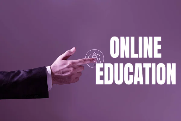Konceptuell Visning Online Education Internet Konceptfrämjande Produkter Och Tjänster Internet — Stockfoto
