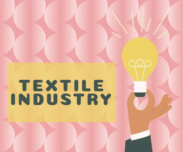 Inspiração Mostrando Sinal Indústria Têxtil Conceito Que Significa Mostrar Quem — Fotografia de Stock