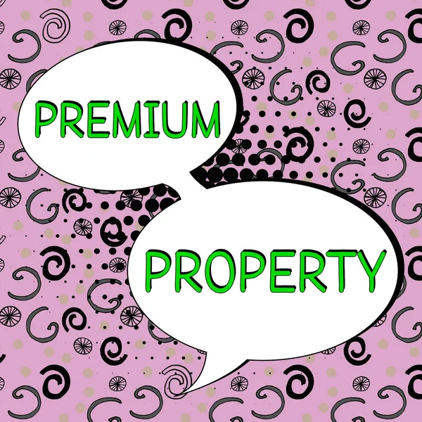 Konzeptionelle Bildunterschrift Premium Property Schaufensterprogramm Für Unternehmen Das Von Druckanbietern — Stockfoto