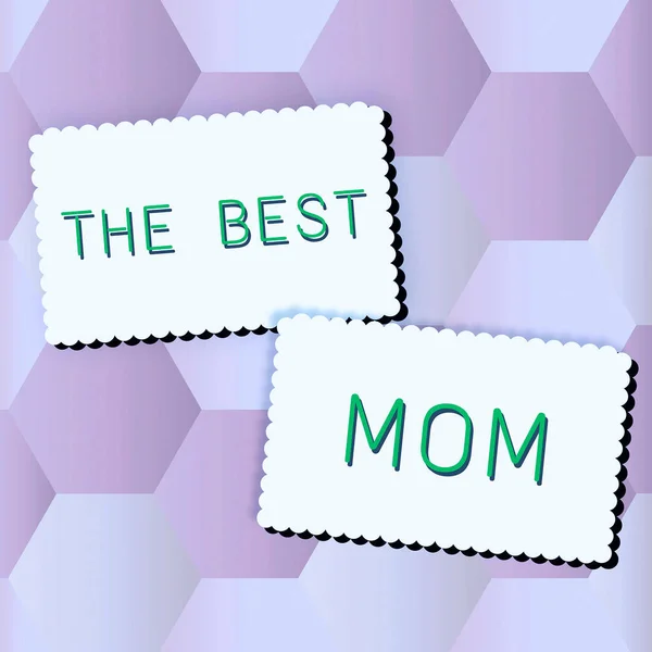 Sign Displaying Best Mom Concettuale Foto Efficienza Sii Intelligente Nel — Foto Stock