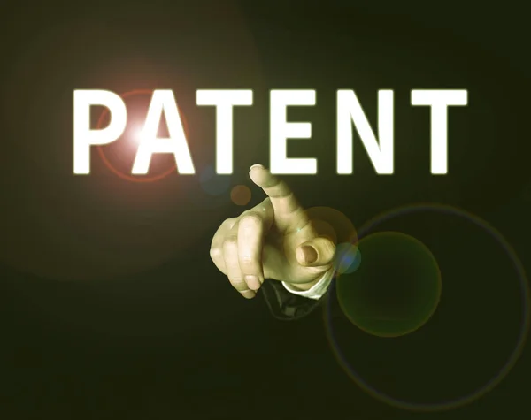 Texto Pie Foto Que Presenta Patente Concepto Internet Propiedad Intelectual —  Fotos de Stock