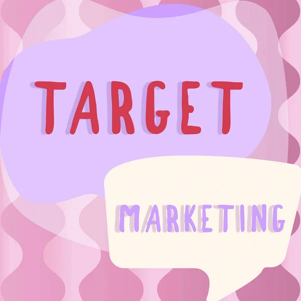 Cartello Che Mostra Target Marketing Business Concept Produzione Distribuzione Tessuti — Foto Stock