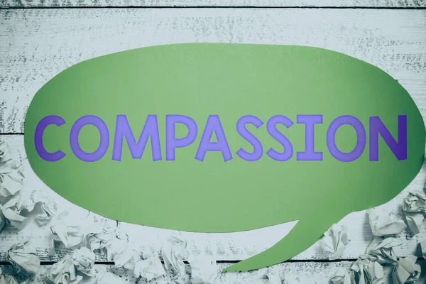 Podpis Tekstowy Przedstawiający Współczucie Koncepcja Internetowa Empatia Troska Ból Lub — Zdjęcie stockowe