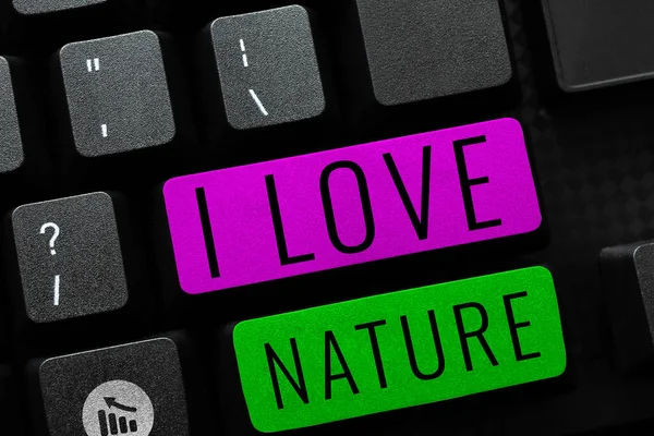 Sign Displaying Love Nature Word Written Business Strategy Competition Challenge — Stock Fotó