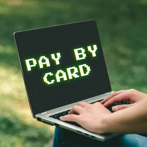 Podepsat Zobrazení Pay Card Business Showcase Zkuste Své Štěstí Fortune — Stock fotografie