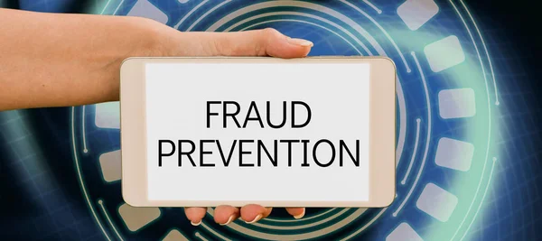 Text caption presenting Fraud Prevention, Business concept one employed by another usually for wages or salary Important Messages Presented On Mobile Phone On Desk With Paperwraps.