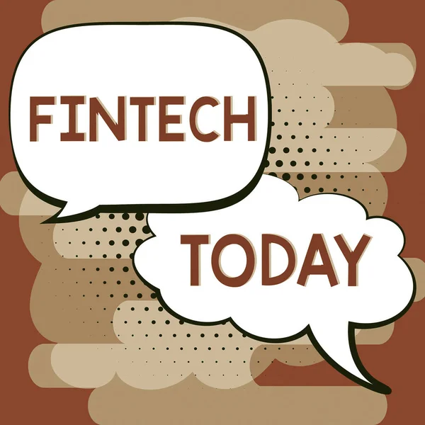 Fintech Business Overview Integration Technology Offers Financial Services Abstract Typing — 图库照片