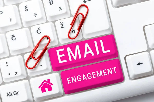 Email Engagement Internet Concept 이메일 컴퓨터 키보드와 Information Medium Communication — 스톡 사진
