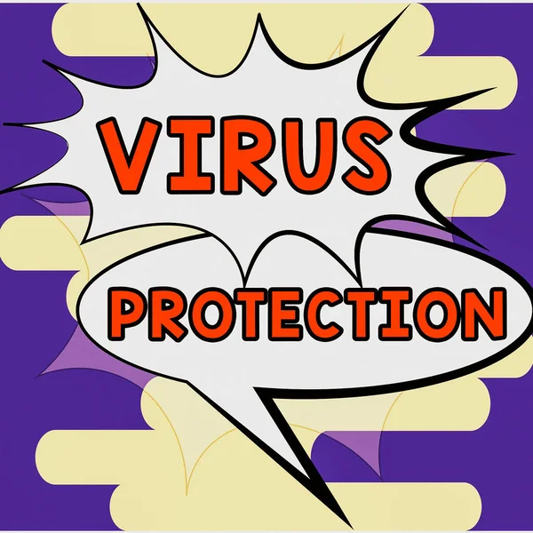 Légende Conceptuelle Protection Contre Les Virus Idée Entreprise Décrivant Comment — Photo