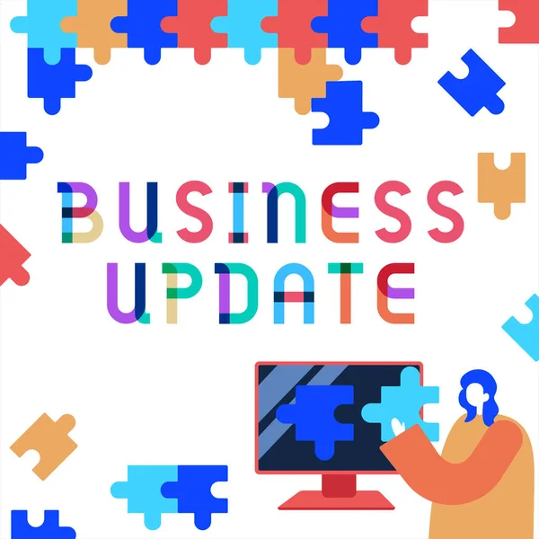 Business Update Business Idea 비즈니스 업데이트 새로운 정보를 추가하거나 디자인을 — 스톡 사진