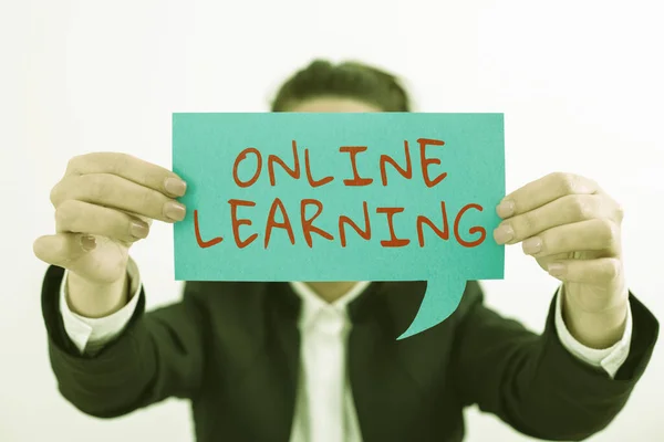 Conceptueel Bijschrift Online Learning Business Idee Nemen Van Een Cursus — Stockfoto