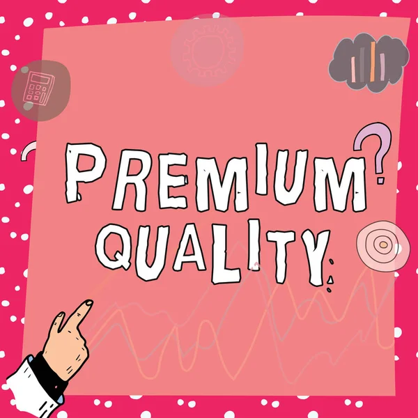 Text Som Visar Inspiration Premium Quality Word Skrivet Ett Varumärke — Stockfoto